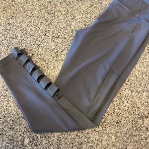 Grey mesh side detail leggings